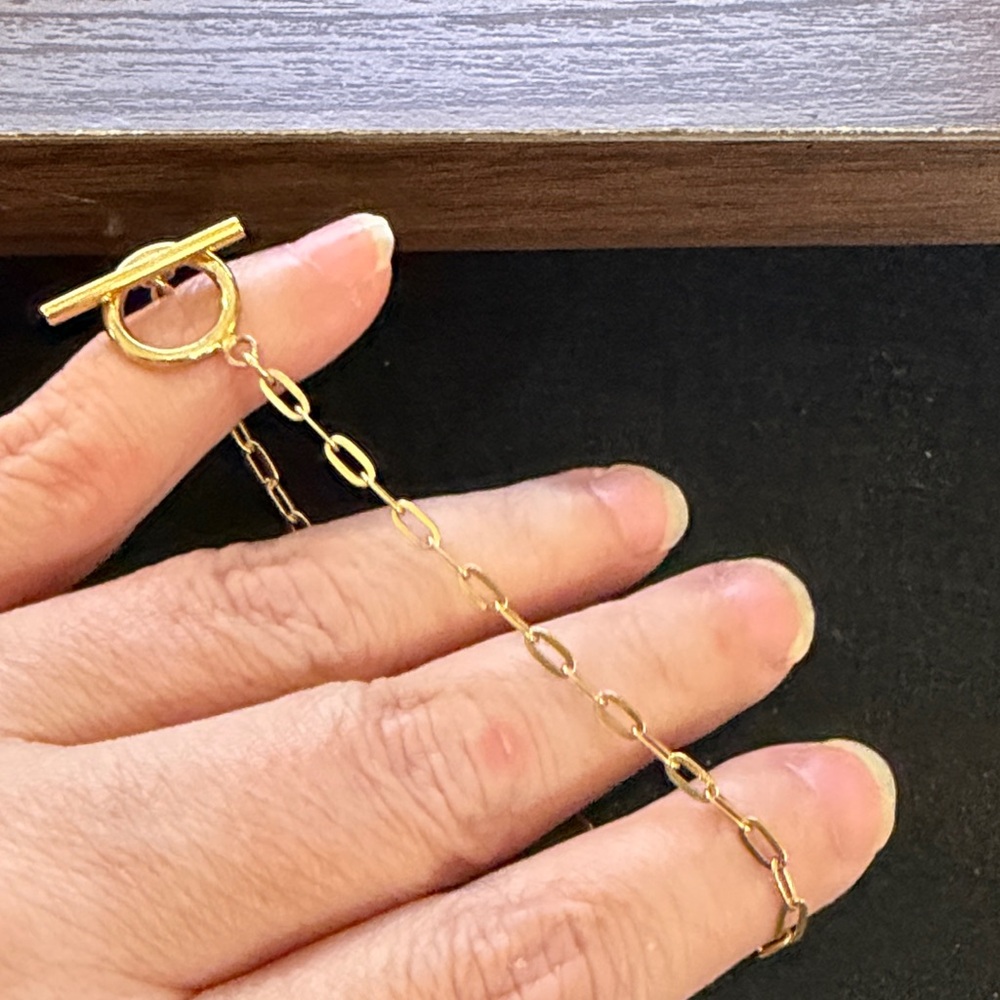 J. Crew Gold Chain Bracelet with Toggle Clasp